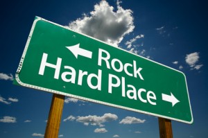 <--Rock   Hard Place -->